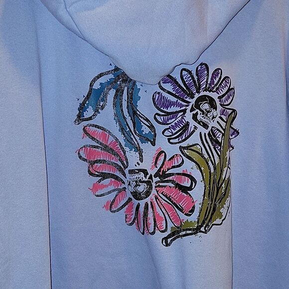 No Boundaries Blue Graphic Skull Hoodie Oversized XL NWT - Picture 4 of 7